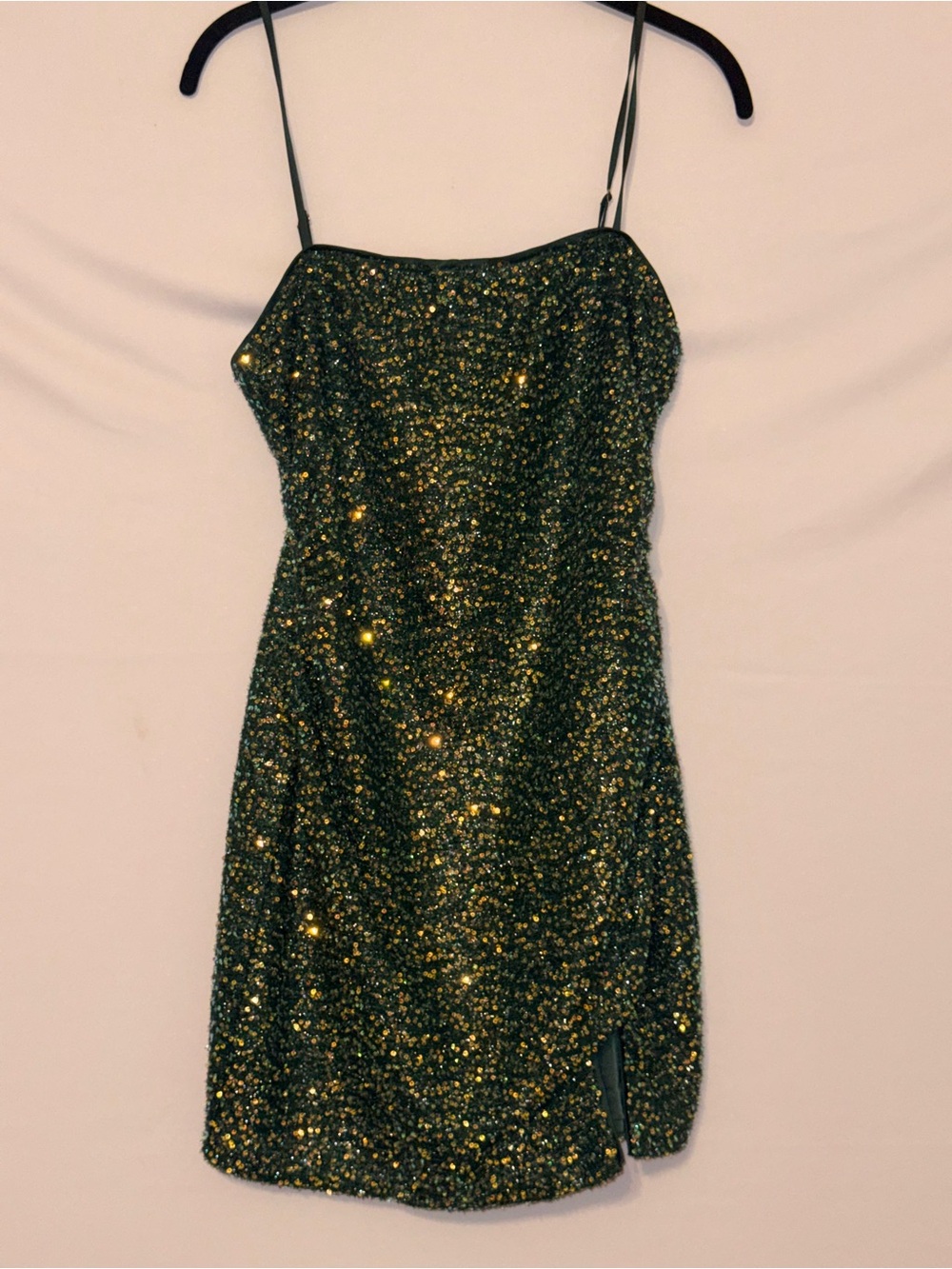 Cotton Candy Green & Gold Sequin Mini Dress